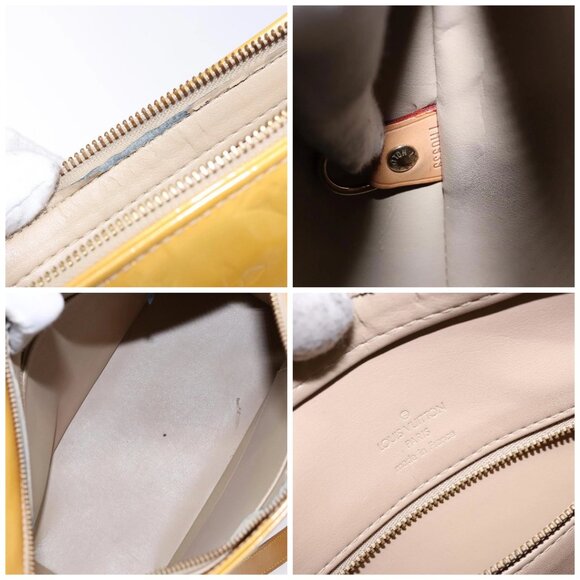 LOUIS VUITTON Monogram Vernis Houston Hand Bag Beige - Picture 14 of 15